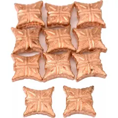 Bali Square Beads Copper Plated Beading 10mm Approx 10