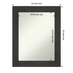 Amanti Art Non-Beveled Wall Mirror, Rustic Plank Espresso Frame