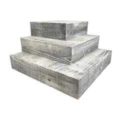 Rustic Farmhouse Reclaimed Wood Dessert/Cake Stand 3-Piece Set White