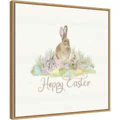 Farmhouse Easter VI Bunny by Tara Reed 22-in. W x 22-in. H. Canvas Wall Art Print Framed in Natural