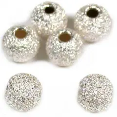 6 Stardust Beads Sterling Silver Beading Jewelry 4mm
