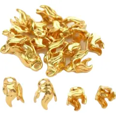 20 Gold Plated Bead Caps Necklace Chain Bail Charms