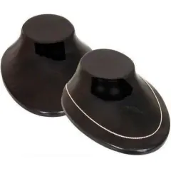 2 Necklace Displays Busts Black Plastic Chain Holders