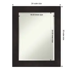 Beveled Bathroom Wall Mirror, Furniture Espresso Frame