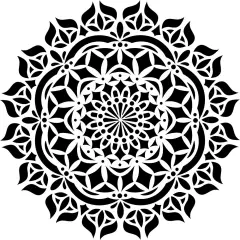 Asana Mandala Embossing 12 x 12 Stencil | FS025 by Designer Stencils | Mandala & Medallion Stencils | Reusable Stencil for Painting on Wood, Wall, Tile, Canvas, Paper, Fabric, Furniture, Floor | Stencil for Home Makeover | Easy to Use & Clean