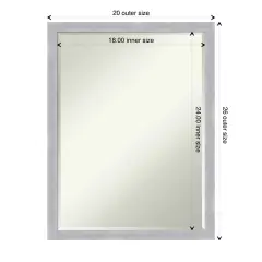 Petite Bevel Wall Mirror, Grace Narrow Frame Grace Brushed Nickel Narrow