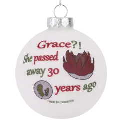 Grace?! She Passed Away 30 Years Ago Glass Christmas Ornament