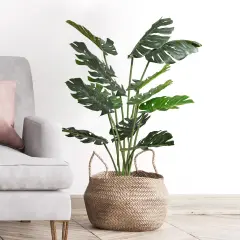 Faux Monstera Plant, Artificial Plants for Home Decor Indoor, Faux Plants, Fake Plant Decor, Fake Plants Tall Large Fake Plant Artificial Plants Indoor Tall Plants for Living Room Decor (4 feet)