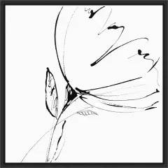 Whisper 1 (Flower) by Lesia Binkin 16-in. W x 16-in. H. Canvas Wall Art Print Framed in Black