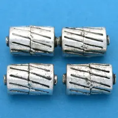 16g Bali Barrel Beads Antq Silver Plated 17mm Approx 3