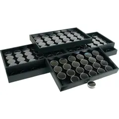 6 24 Black Gem Jars Display Inserts & Travel Trays