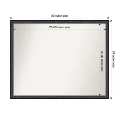 Amanti Art Non-Beveled Wood Wall Mirror, Dark Bronze Scoop Frame