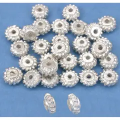 Bali Spacer Beads Silver Plated Beading 7mm Approx 30