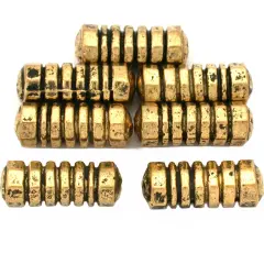 17g Bali Tube Beads Antq Gold Plated Bead 16mm Approx 6