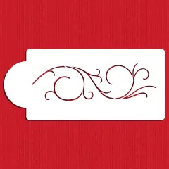 Scrollwork Cake Stencil | C001 by Designer Stencils | Cake Decorating Tools | Baking Stencils for Royal Icing Cakes, Airbrush Cakes, Dusting Powder Cakes | Reusable Plastic Food Grade Stencil for Cakes & Cookies | Easy to Use & Clean