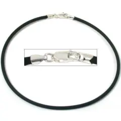 Rubber Cord Anklet Black 9"