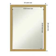 Petite Bevel Wall Mirror, Grace Narrow Frame Grace Brushed Gold Narrow