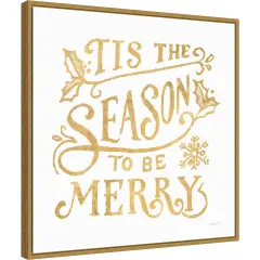 White and Bright Christmas II by Danhui Nai Canvas Wall Art Print Framed Gold