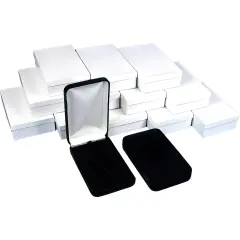 12 Black Velvet Necklace Boxes Gift Showcase Displays