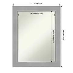 Petite Bevel Wall Mirror, Vista Brushed Nickel Frame
