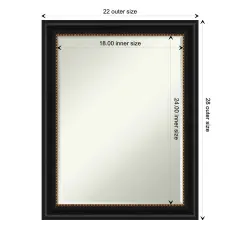 Petite Bevel Wall Mirror, Manhattan Black Frame