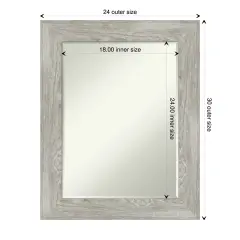 Petite Bevel Wall Mirror, Dove Greywash Frame