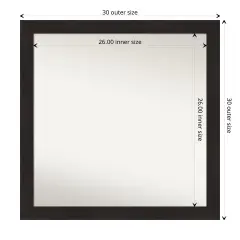 Amanti Art Non-Beveled Wall Mirror, Furniture Espresso Narrow Frame