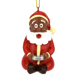Gamer Santa Claus Video Gaming Christmas Ornament - Dark Tone