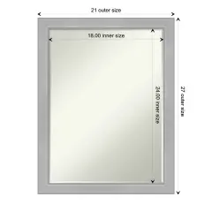 Petite Bevel Wall Mirror, Vista Brushed Nickel Narrow Frame