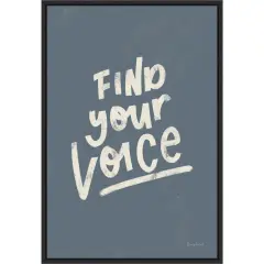 Rise Up I Neutral by Becky Thorns 16-in. W x 23-in. H. Canvas Wall Art Print Framed in Black