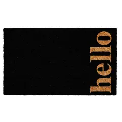 Vetical Hello Doormat Black/natural