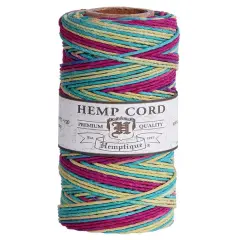Hemptique 1mm #20 Variegated Hemp Cord Spools Eco Friendly Sustainable Naturally Grown Jewelry Bracelet Making Paper Crafting Scrapbooking Bookbinding Mixed Media Crocheting Macrame Seasonal Holiday Gift Wrapping Outdoor Gardening Bingo
