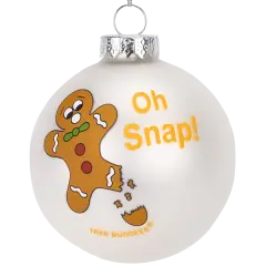 Oh Snap! Funny Gingerbread Man Glass Christmas Ornament