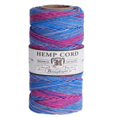 Hemptique 1mm #20 Variegated Hemp Cord Spools Eco Friendly Sustainable Naturally Grown Jewelry Bracelet Making Paper Crafting Scrapbooking Bookbinding Mixed Media Crocheting Macrame Seasonal Holiday Gift Wrapping Outdoor Gardening Dance off