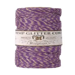 Hemptique 1mm #20 Metallic Hemp Cord Spools Jewelry Bracelet Making Crafting Scrapbooking Bookbinding Mixed Media Crocheting Macrame Gift Wrapping Purple gold