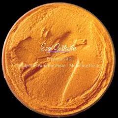 3D Premium Sculpture Painting Paste|Texture Paste|Decorative Plaster|Ready to Use|Ideal for Artwork|Stencil|Flowers|Texture|Art Relief|New Formula| 6 oz by Volume|Ezgi Sertcetin Clementine orange