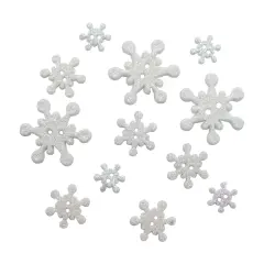 Buttons Galore Glistening Snow Christmas Buttons for Sewing Crafts Scrapbooking DIY Projects. 36 Buttons - 3 Packs
