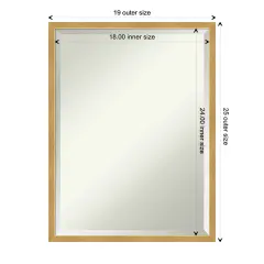 Beveled Wood Bathroom Wall Mirror, Svelte Frame
