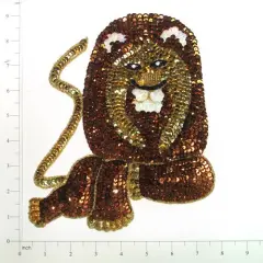 8 3/4" x 7 1/2" Lion Sequin Applique/Patch