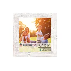 Rustic Farmhouse Standard 6 in. x 6 in. Tabletop Reclaimed Wood Picture Frame White