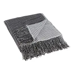 DII Blue Tonal Stripe With Fringe Table Runner