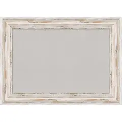 Cork Board, Alexandria White Wash Wood Frame - Bulletin Board, Organization Board, Pin Board Grey Cork