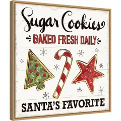 Christmas Treats II by Anne Tavoletti 22-in. W x 22-in. H. Canvas Wall Art Print Framed in Natural