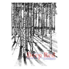 Deep Red Stamps Moonlit Forest Rubber Stamp 3 x 4.1 inches