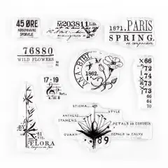 Spring Vintage Small Clear Stamps 4x4 inch by Wintertime Crafts