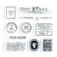 Special Delivery and Postcard Clear Stamp Set 4x4 inch by Wintertime Crafts