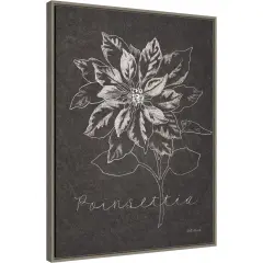 Black and White Chalkboard Christmas IV by Beth Grove 23-in. W x 30-in. H. Canvas Wall Art Print Framed in Grey