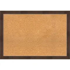 Cork Board, Wildwood Brown Narrow Frame - Bulletin Board, Organization Board, Pin Board