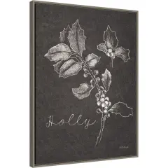 Black and White Chalkboard Christmas II by Beth Grove 23-in. W x 30-in. H. Canvas Wall Art Print Framed in Grey