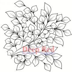 Deep Red Stamps Bunch of Leaves Rubber Stamp 3 x 3inches